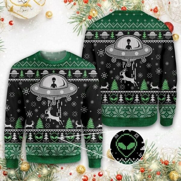 Alien Christmas Ugly Sweater, Alien Christmas Gift, Alien Christmas Shirt 727