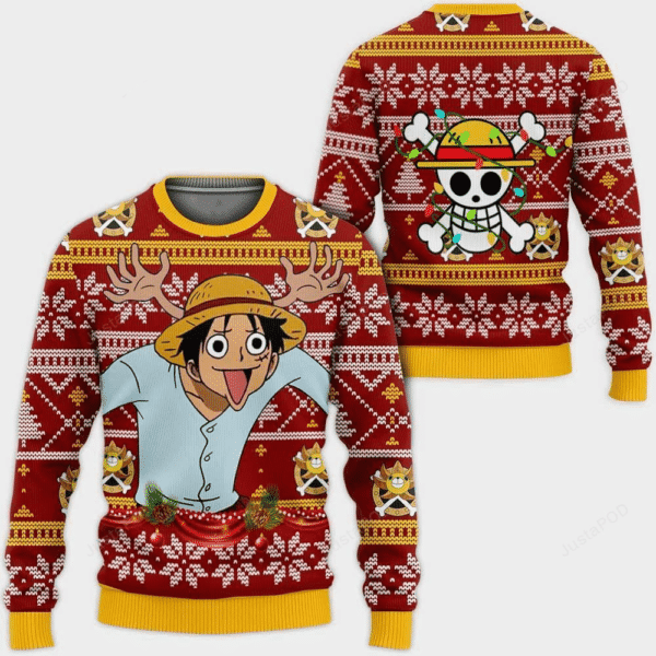 One Piece Anime Monkey D. Luffy 36 Ugly Sweater, One Piece Anime Gift Fan Ugly Sweater 199