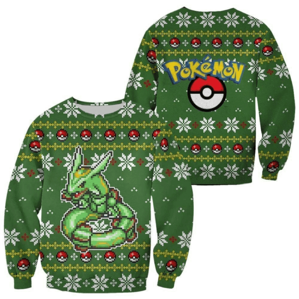 Pokemon Anime Rayquaza 47 Ugly Sweater, Pokemon Anime Gift Fan Ugly Sweater 550