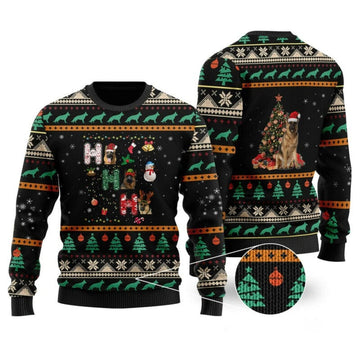 German Shepherd Ho Ho Ho Ugly Christmas Sweater