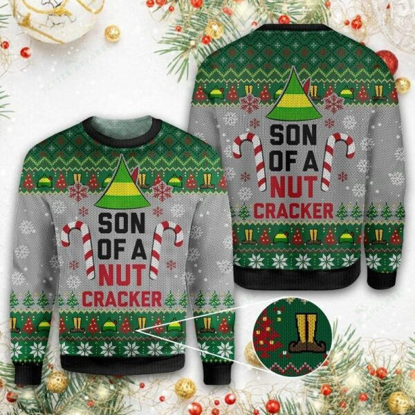 Elf Christmas Ugly Sweater, Elf Christmas Gift, Elf Son Of A Nut Cracker Christmas Shirt 148