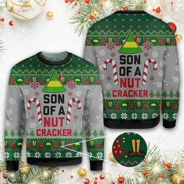 Elf Christmas Ugly Sweater, Elf Christmas Gift, Elf Son Of A Nut Cracker Christmas Shirt 148