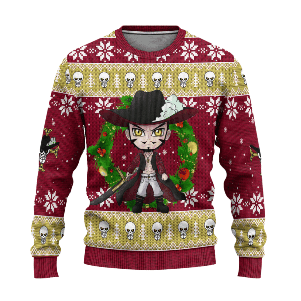 One Piece Anime Dracule Mihaw 62 Ugly Sweater, One Piece Anime Gift Fan Ugly Sweater 670