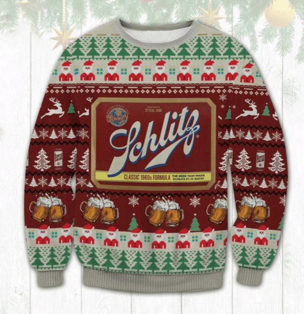 Schlitz Beer Ugly Sweater Gifts, Schlitz Beer Gift Fan Ugly Sweater 382