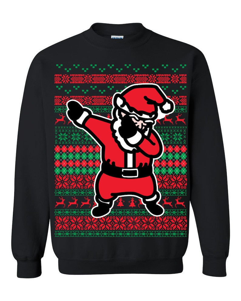Dabbing Santa Claus Ugly Sweatshirt, Christmas Ugly Sweater