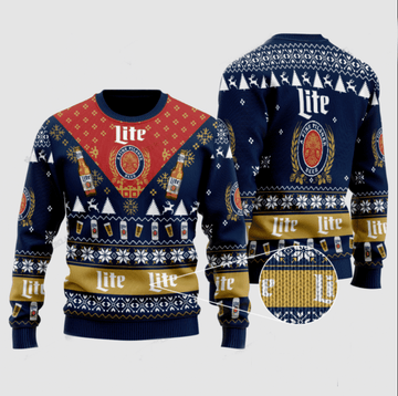 Hot Miller Lite Beer Ugly Christmas Christmas Sweater