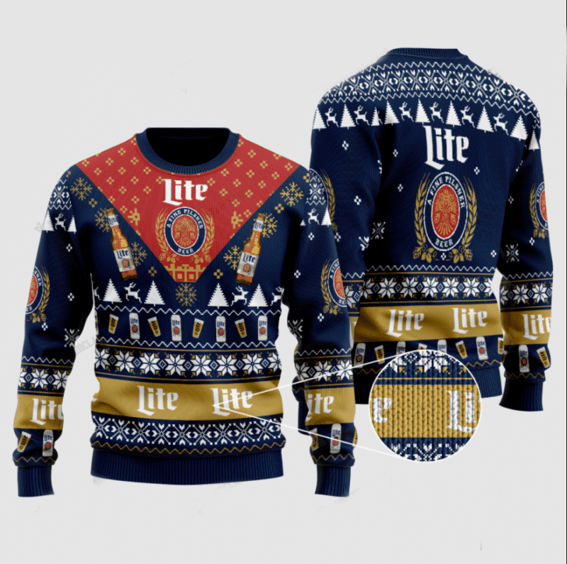 Hot Miller Lite Beer Ugly Christmas Christmas Sweater
