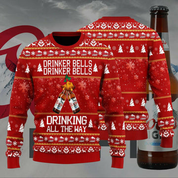 Coors Light Drinker Bells Drinker Bells Drinking All The Way Ugly Christmas Sweater