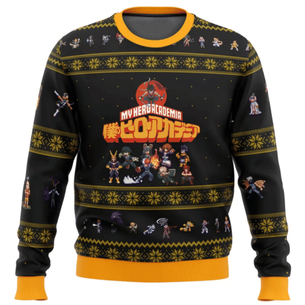 My Hero Academia Anime Boku No Sprites 18 Ugly Sweater Gifts, My Hero Academia Anime Gift Fan Ugly Sweater 456