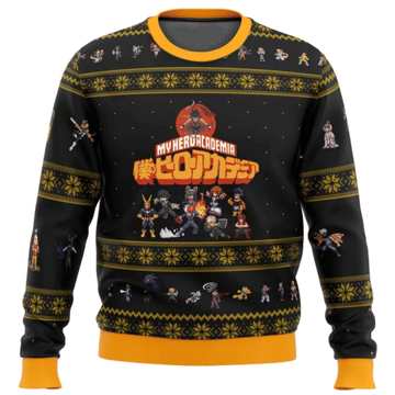 My Hero Academia Anime Boku No Sprites 18 Ugly Sweater Gifts, My Hero Academia Anime Gift Fan Ugly Sweater 456