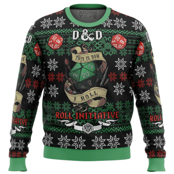 Roll Initiative Dungeons Dragons Ugly Sweater Gifts, Roll Initiative Dungeons Dragons Gift Fan Ugly Sweater 572