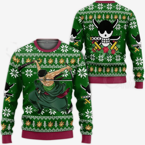 One Piece Anime Roronoa Zoro 8 Ugly Sweater, One Piece Anime Gift Fan Ugly Sweater 331
