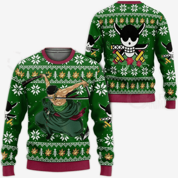 One Piece Anime Roronoa Zoro 8 Ugly Sweater, One Piece Anime Gift Fan Ugly Sweater 331