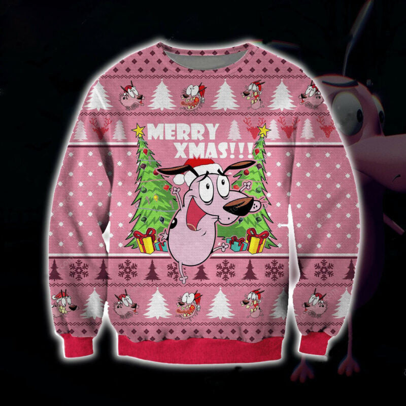 Courage The Cowardly Dog Full Print Ugly Christmas Sweater