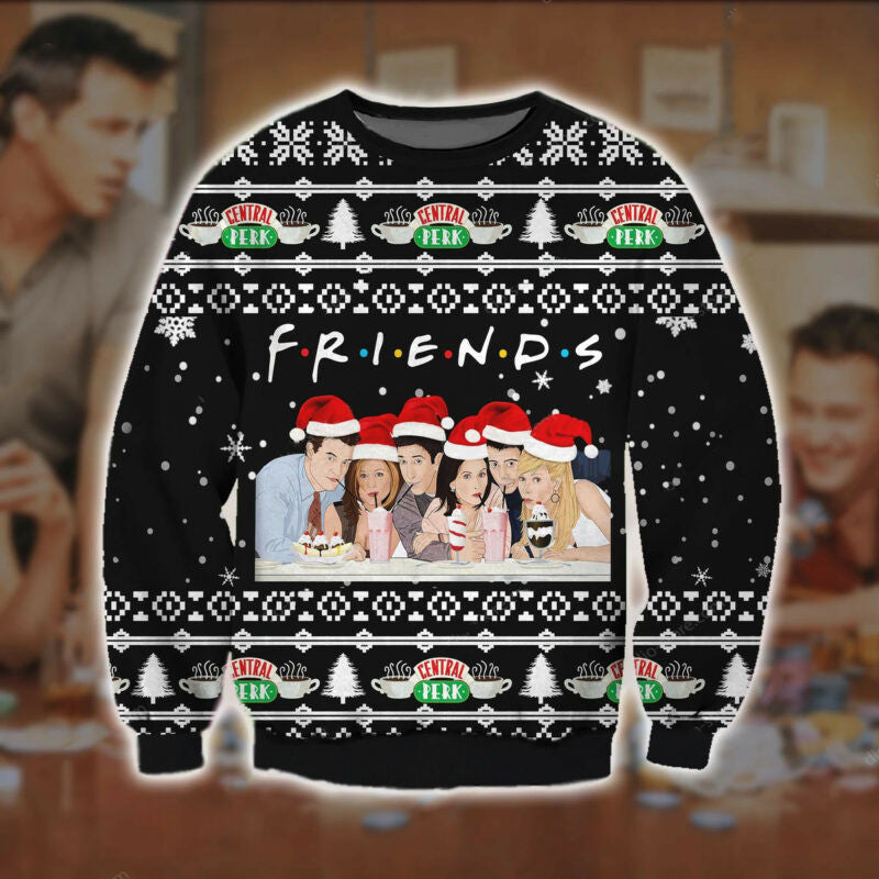 Friends Knitting Ugly Christmas Sweater