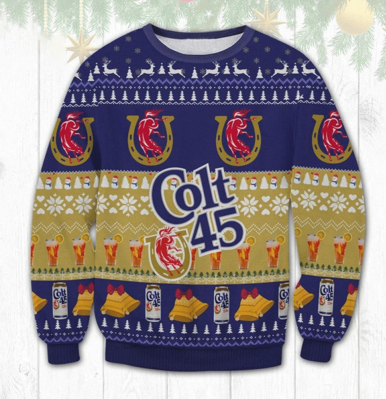Colt 45 Beer Ugly Sweater Gifts, Colt 45 Beer Gift Fan Ugly Sweater