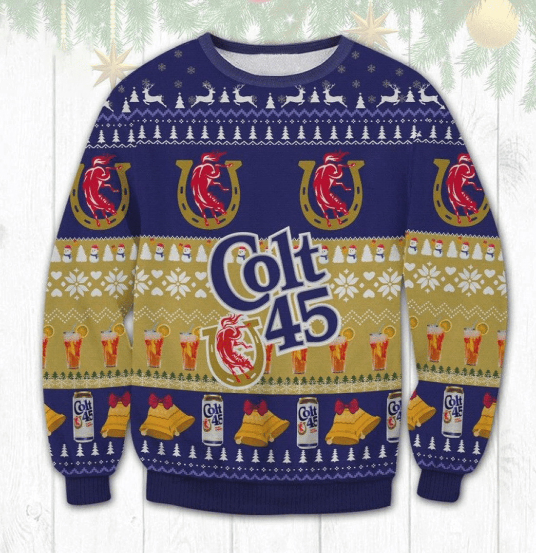 Colt 45 Beer Ugly Sweater Gifts, Colt 45 Beer Gift Fan Ugly Sweater