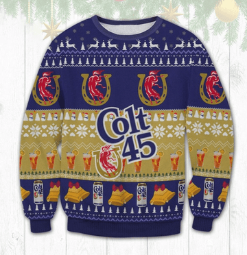 Colt 45 Beer Ugly Sweater Gifts, Colt 45 Beer Gift Fan Ugly Sweater