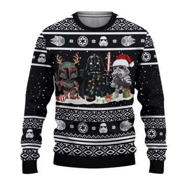 Star Wars Darth Vader Boba Fett Stormtrooper Ugly Sweater Gifts, Star Wars Gift Fan Ugly Sweater 461