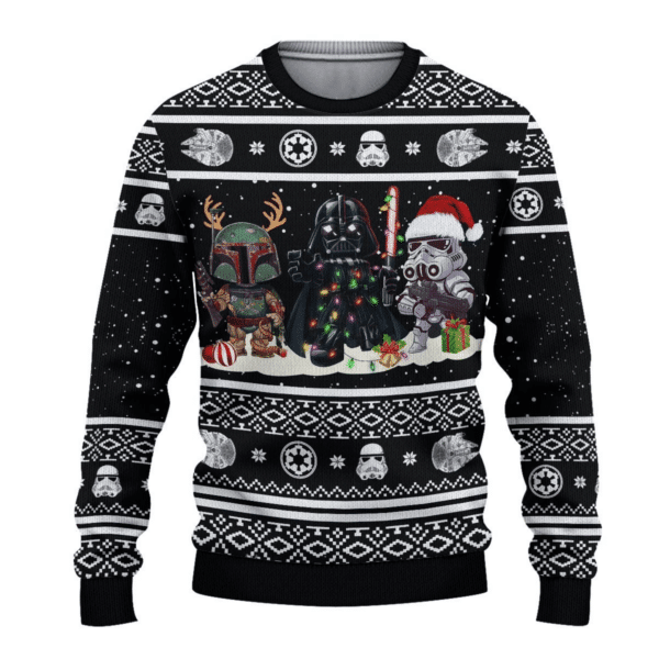 Star Wars Darth Vader Boba Fett Stormtrooper Ugly Sweater Gifts, Star Wars Gift Fan Ugly Sweater 461