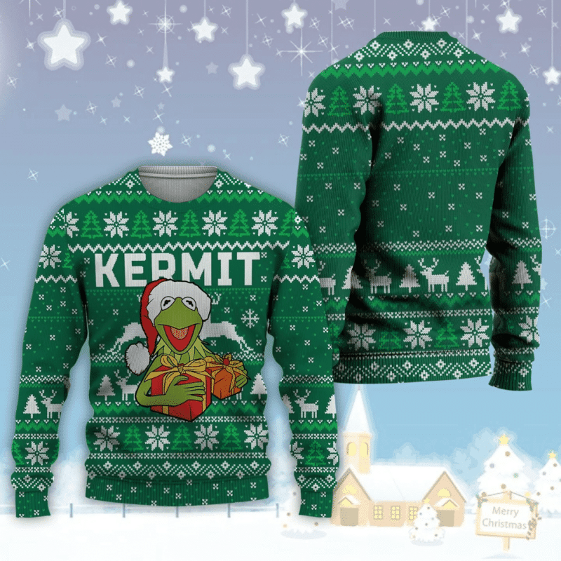 Happy Frog Kermit Christmas Ugly Christmas Sweater