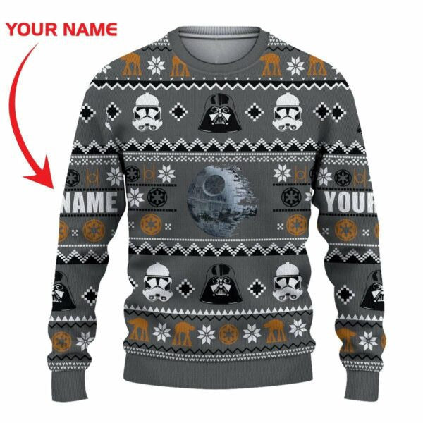 Darth Vader Stormtrooper Ugly Sweater, Darth Vader Stormtrooper Christmas Gift, Darth Vader Stormtrooper Starwars Custom Name Shirt 893