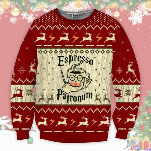Espresso Patronum Ugly Sweater, Christmas Gift, Espresso Patronum Ugly Christmas Sweater 347