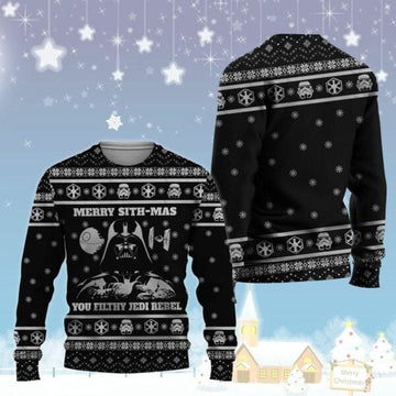 Star Wars Merry Sithmas You Filthy Jedi Rebel Ugly Sweater, Christmas Gift, Star Wars Merry Sithmas You Filthy Jedi Rebel Ugly Christmas Sweater 764