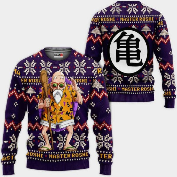 Master Roshi Anime Dragon Ball Xmas 1k80 Sweater,dragon Ball Anime Xmas Christmas Gift Fan 936