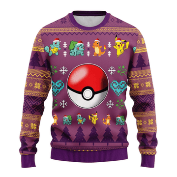 Pokemon Anime Ball 23 Ugly Sweater, Pokemon Anime Gift Fan Ugly Sweater 759