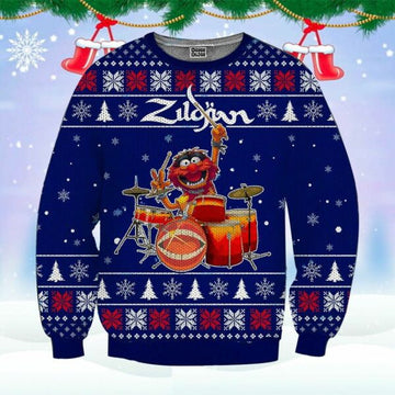 Muppet Zildjian Ugly Sweater, Christmas Gift, Muppet Zildjian Ugly Christmas Sweater 853