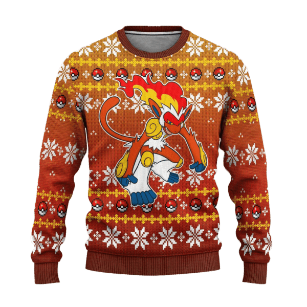 Pokemon Anime Infernape 51 Ugly Sweater Gifts, Pokemon Anime Gift Fan Ugly Sweater 617