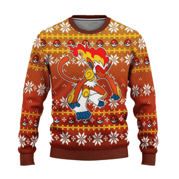 Pokemon Anime Infernape 51 Ugly Sweater Gifts, Pokemon Anime Gift Fan Ugly Sweater 617