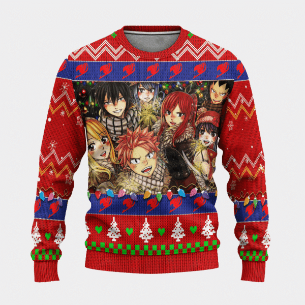 Fairy Tail Anime Christmas 8 Ugly Sweater Gifts, Fairy Tail Anime Gift Fan Ugly Sweater 863