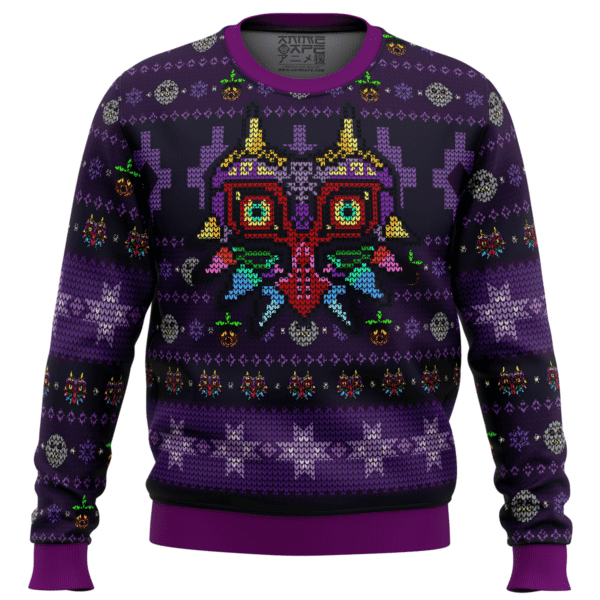 Majoras Mask Seamless Pattern The Legend Of Zelda Ugly Sweater Gifts, The Legend Of Zelda Gift Fan Ugly Sweater 9