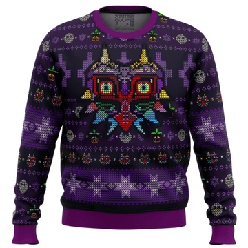 Majoras Mask Seamless Pattern The Legend Of Zelda Ugly Sweater Gifts, The Legend Of Zelda Gift Fan Ugly Sweater 9