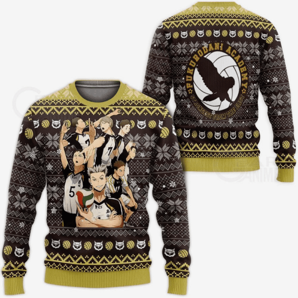 Haikyuu Anime Fukurodani Academy 5 Ugly Sweater Gifts, Haikyuu Anime Gift Fan Ugly Sweater 483