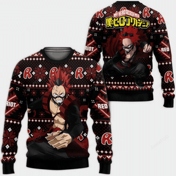 My Hero Academia Anime Kirishima Eijirou 23 Ugly Sweater Gifts, My Hero Academia Anime Gift Fan Ugly Sweater 562