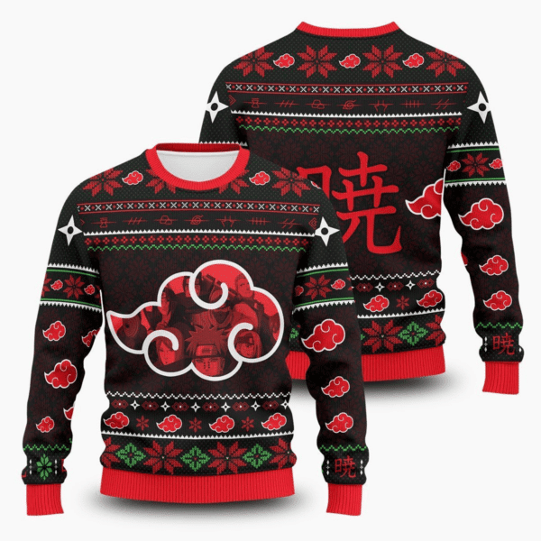 Akatsuki Naruto Anime 8 Ugly Sweater Gifts, Akatsuki Naruto Anime Gift Fan Ugly Sweater 676