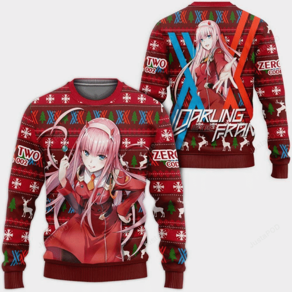 Darling In The Franxx Anime Zero Two 6 Ugly Sweater Gifts, Darling In The Franxx Anime Gift Fan Ugly Sweater 307