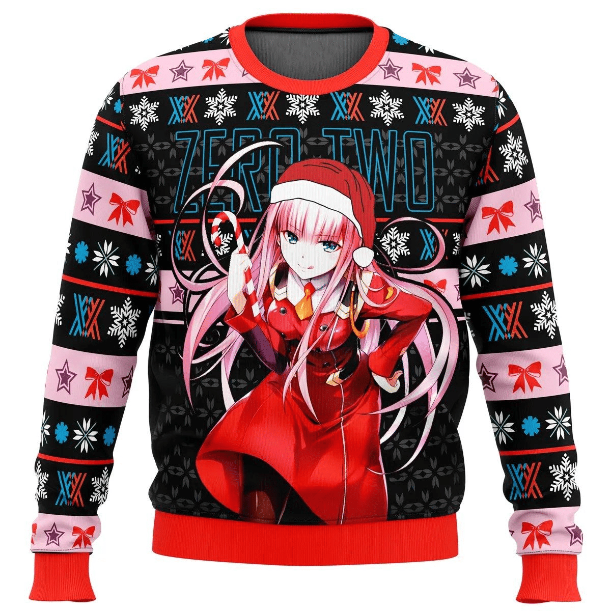 Darling In The Franxx Anime Zero Two 4 Ugly Sweater Gifts, Darling In The Franxx Anime Gift Fan Ugly Sweater
