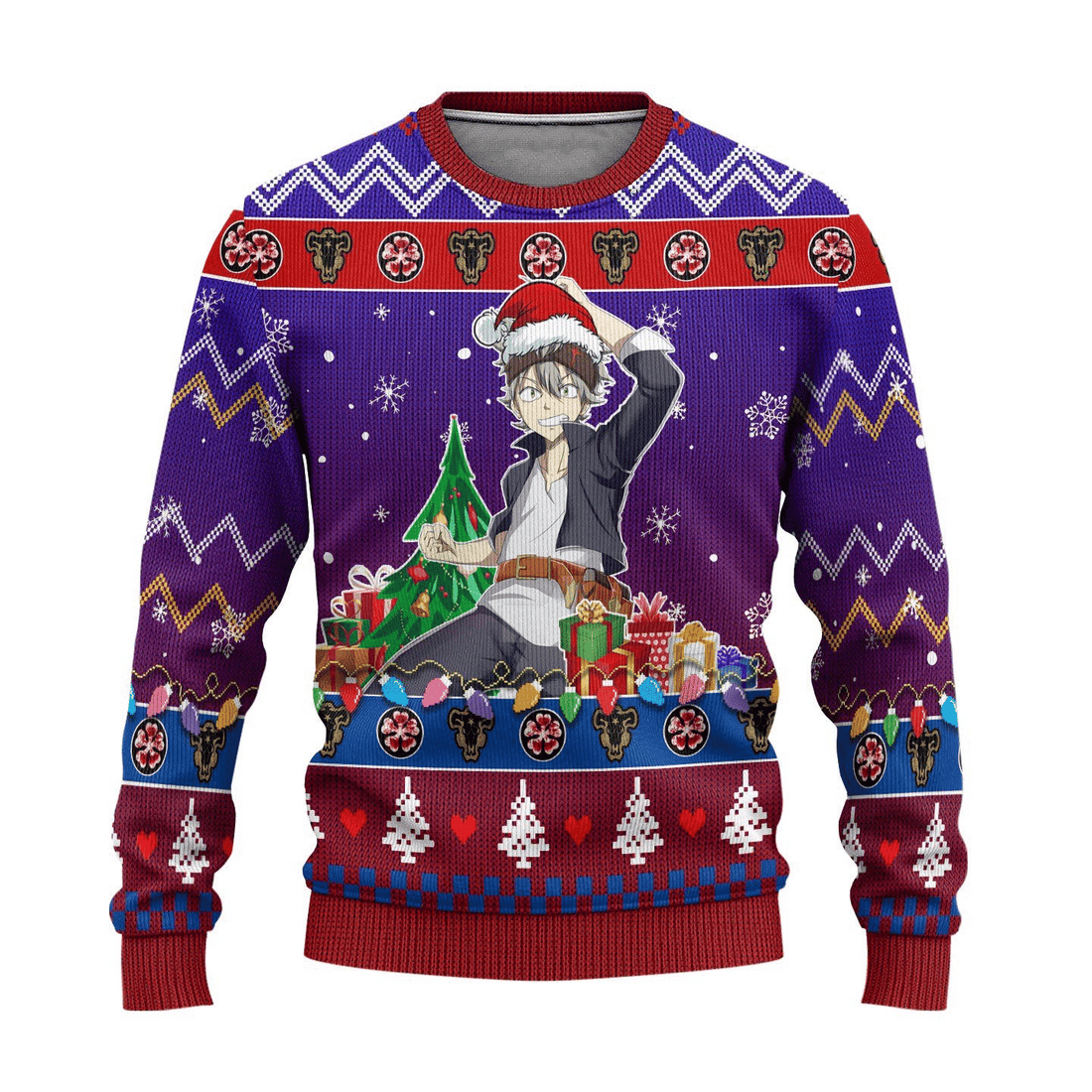 Black Clover Anime Asta 11 Ugly Sweater Gifts, Black Clover Anime Gift Fan Ugly Sweater