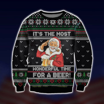 It's The Most Wonderful Time For Beer Ugly Christmas Sweater