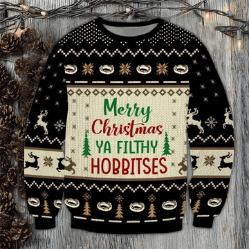 Merry Christmas Ya Filthy Hobbites Ugly Christmas Sweater