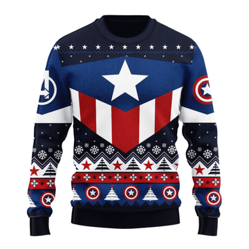 Captain America 1 Ugly Sweater Gifts, Captain America Gift Fan Ugly Sweater 356
