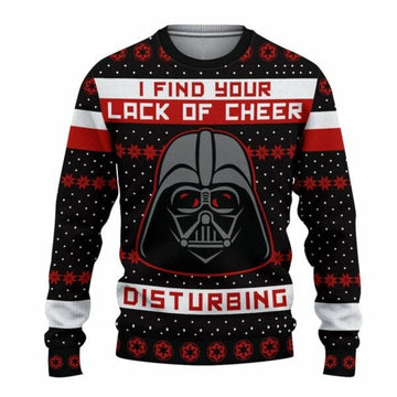 Darth Vader Starwars 2 Ugly Sweater, Darth Vader Starwars Christmas Gift, Darth Vader I Find Your Lack Of Cheer Disturbing Shirt 857