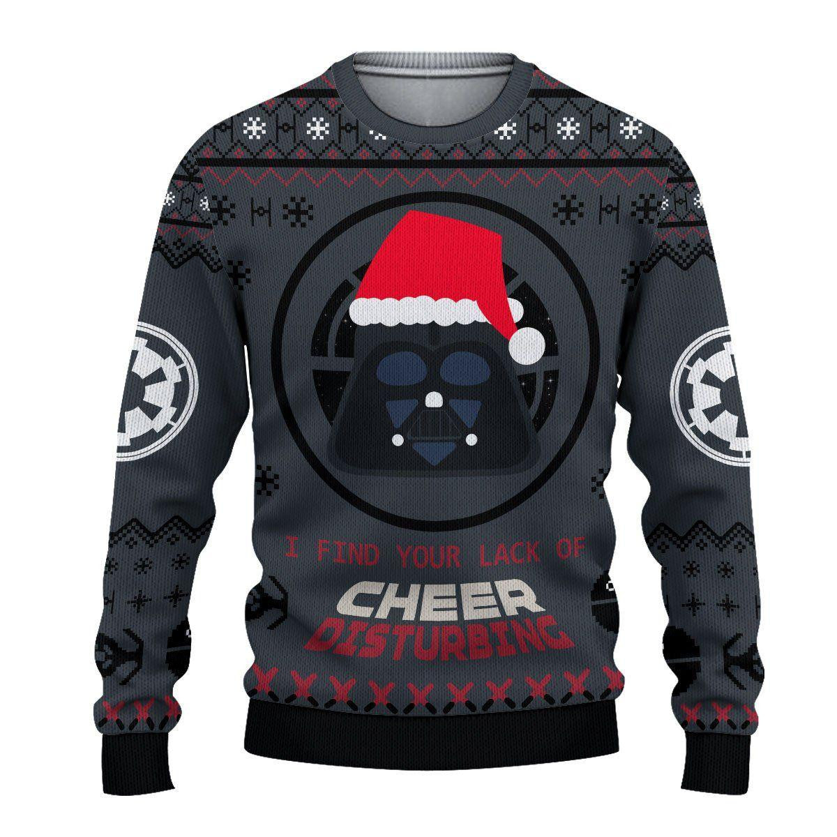 Darth Vader Starwars Ugly Sweater, Darth Vader Starwars Christmas Gift, Darth Vader I Find Your Lack Of Cheer Disturbing Shirt
