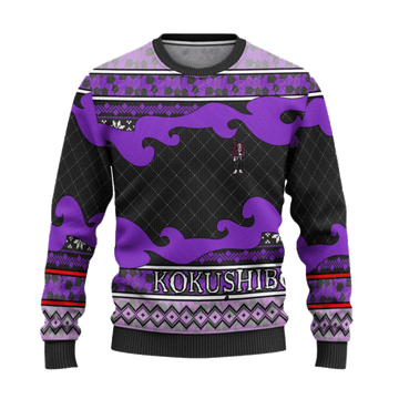 Demon Slayer Kimetsu No Yaiba Anime Kokushibo 52 Ugly Sweater Gifts, Demon Slayer Anime Gift Fan Ugly Sweater 722