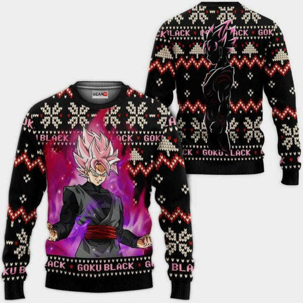 Goku Black Rose Ugly Christmas Sweater Anime Dragon Ball Xmas Gifts 1k112,dragon Ball Anime Xmas Christmas Gift Fan 659