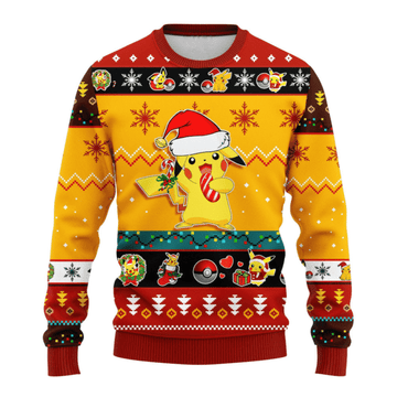 Pokemon Anime Pikachu 4 Ugly Sweater Gifts, Pokemon Anime Gift Fan Ugly Sweater 710